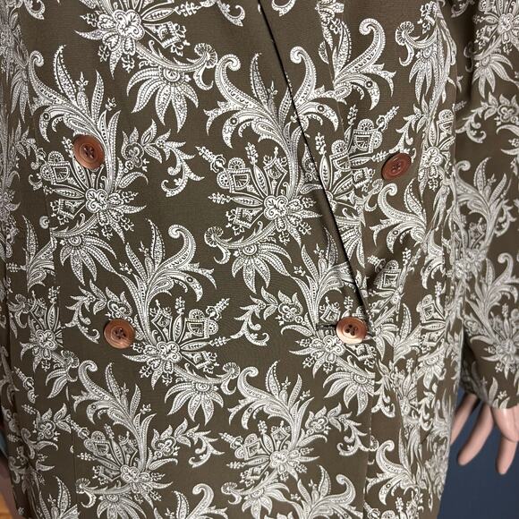 Linda Allard For Ellen Tracy Paisley Floral Silk Blazer 8 Career Quiet Luxury - Picture 5 of 9